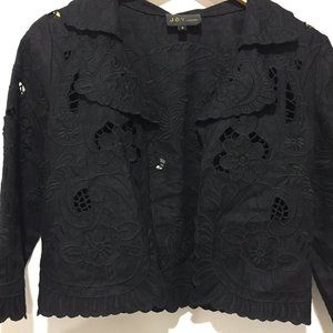 JOY LONDON CROPPED EMBROIDERED BLAZERS SIZE S